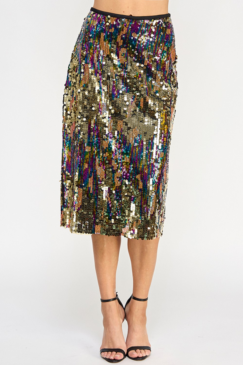 S9097<br/>OMBRE SEQUINS SKIRT